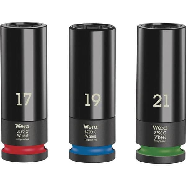Sockelset - Wera - Impaktor C Set 1 - 3 uttag - 1/2" - Gratis skydd