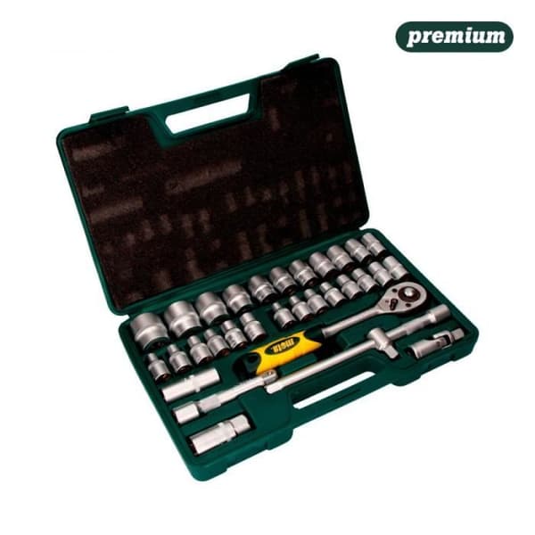 Kit med 32 uttag och 1/2'' tillbehör. cr.v. ek602.