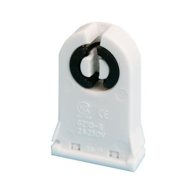 Uttag för T8 lysrör - ELECTRO DH - 10 ST - G13 lock - Vit färg - Ref. 12.142/T8