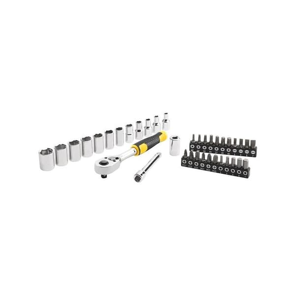 STANLEY Compact 1/4" Sockelset - Set med 37 delar STMT82672-0 - 72 tandspärr för en återställningsvinkel på 5°