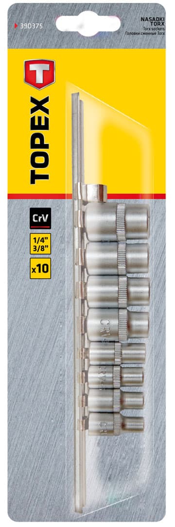 Torx fatninger 1/4", 3/8", sæt med 9