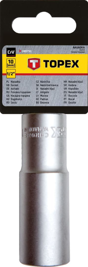 1/2" lang sekskantfatning, 10 mm
