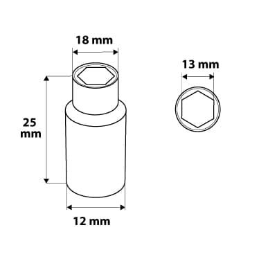 1/4" sekskantfatning, 13mm, superlock