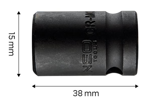 Slagfatning 1/2", 15 x 38 mm, Cr-Mo