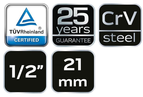 Tændrørsfatning 1/2", 21 mm