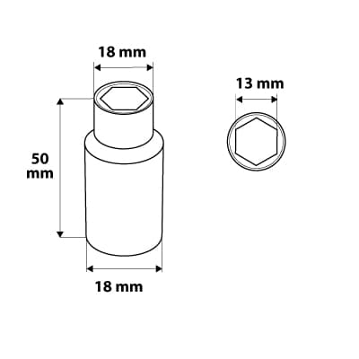 1/4" lang sekskantfatning, 13 mm, superlock