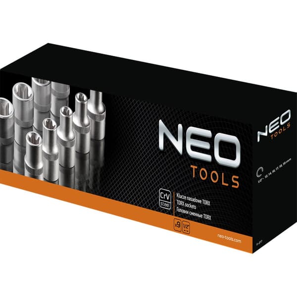 1/2" Torx topnøgler, sæt med 9 stk