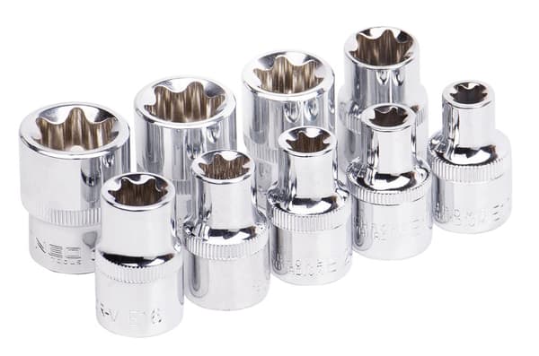1/2" Torx topnøgler, sæt med 9 stk