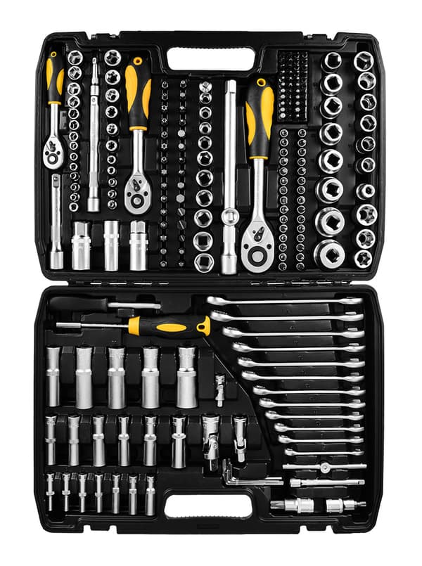 Set med 219 skiftnycklar 1/2", 3/8", 1/4"