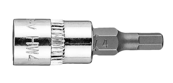 H4 sexkantsbits på 1/4" hylsa, kort, 37 mm