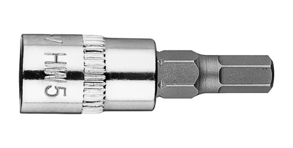 H5 sekskantet bit på 1/4" fatning, kort, 37 mm