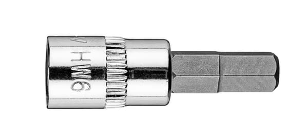 H6 sekskantet bit på 1/4" fatning, kort, 37 mm