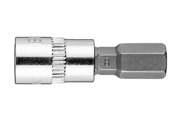 H8 sekskantet bit på 1/4" fatning, kort, 37 mm