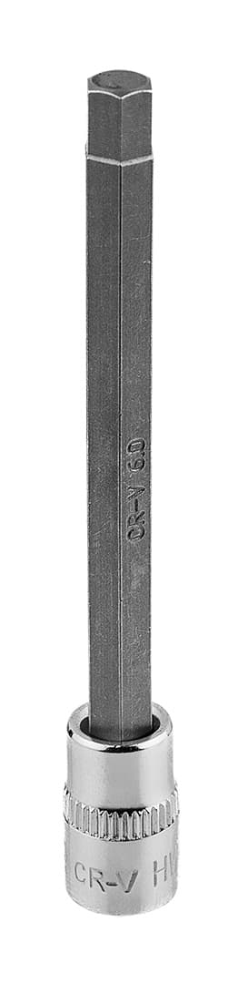 H6 sekskantet bit på 1/4" fatning, lang, 87 mm