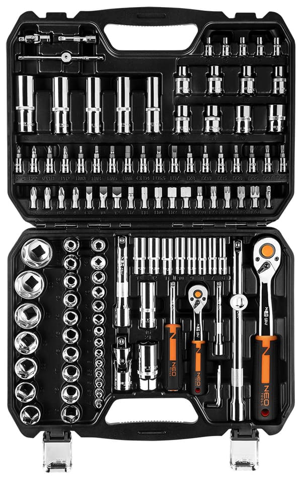 Topnøgler 1/4", 1/2", sæt med 110 stk., CrV