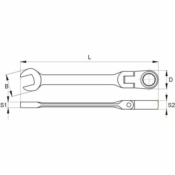 Cliquet - douille Yato - YT-0195 - Blandnyckel med klicksystem 14 mm ()