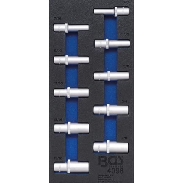 Nyckelhylsor, sexkant - BGS - 1/2'' - 10 delar - Krom-vanadinstål - Pro Torque®