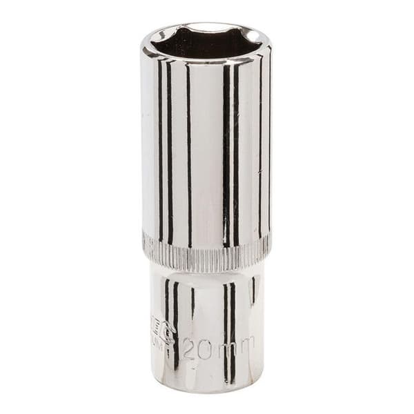 1/2" djup metrisk hylsa - SILVERLINE - 20 mm - Krom-vanadinstål - 6-punkts