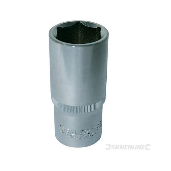 1/2" djup metrisk hylsa - SILVERLINE - 20 mm - Krom-vanadinstål - 6-punkts