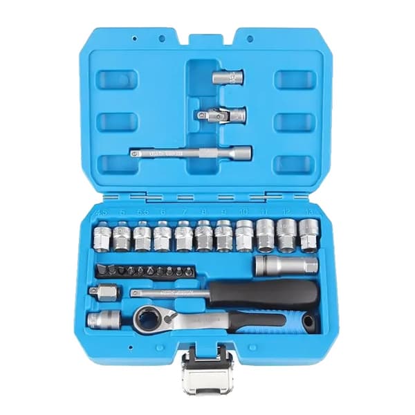 29 PCS Ratchen Socket Nøglesæt, Krom-Vanadium Stål, Alsidig til Bilreparationer,29 STK