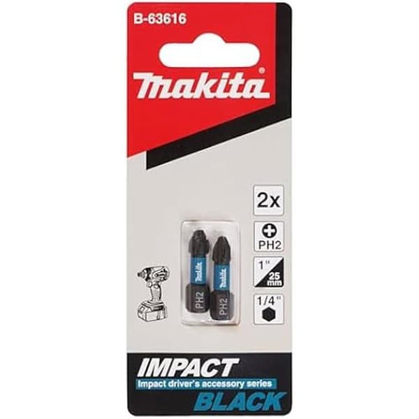 Bits för skruv - MAKITA - B-63616 - PH2 - 25mm - Stål - 2 stycken