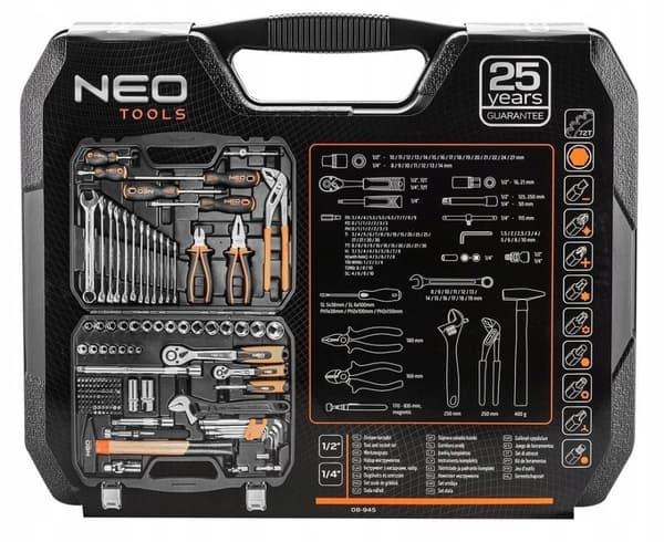 NEO TOOLS 08-945 työkalusarja 143 osaa.