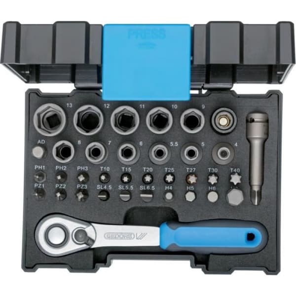 35 delar 1/4" Socket Set 666-U-20 Gedore