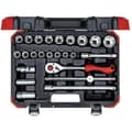 Miniatyrbild 1 av 2: Nyckelsats med hylsor - Gedore RED - R69003024 - 24 delar - Stål - 1/2" SW10 32 mm