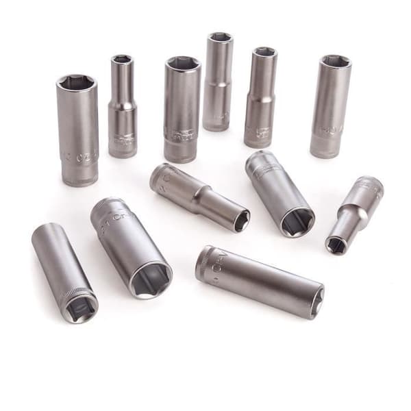 Coffret med 1/2" hylsor PROF S1612L - BAHCO - Set med 12 långa hylsor i stållegering