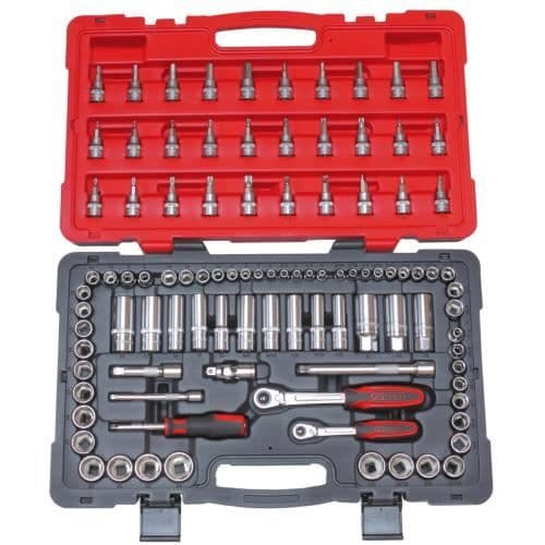 Kartong med uttag och tillbehör - KSTOOLS - 922.0699 - 99 stycken - 1/4" och 3/8" tum - Grå