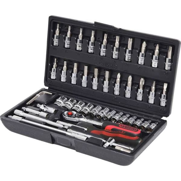 KS Tools Hyls- och bitssats 48 st CHROME+ 1/4" 918.0648