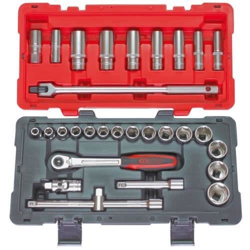 Fodral för fäste och tillbehör - KS TOOLS - Ultimate - 30 st - Svart - Satin kromad finition