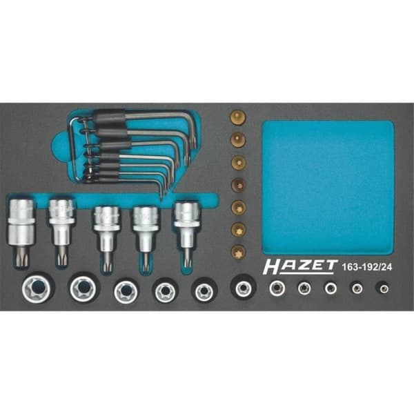 Hylssats - HAZET - 163-192-24 - 24 stycken - Kvalitetsverktyg - Precisionssäkrad