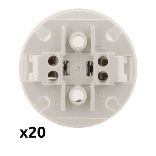 Bygglampor - Zenitech - E27 - Paket med 20 - Färg Vit - Utan ring