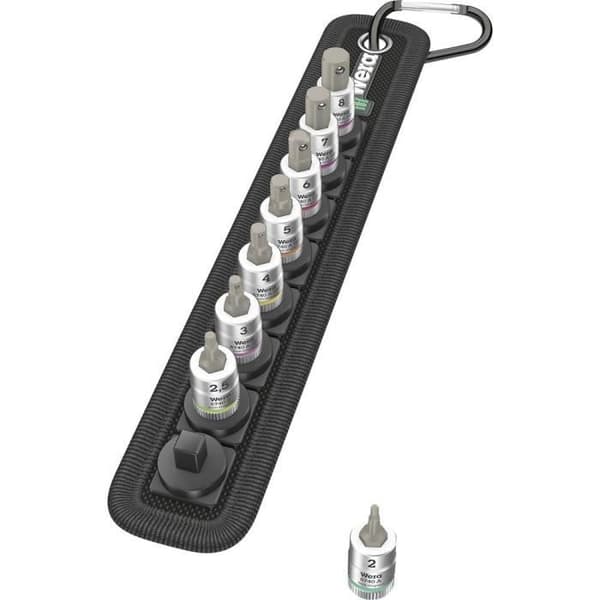 Bitshylsset - WERA - 8740 A - 8 delar - invändig sexkant - 1/4 (6,3 mm)