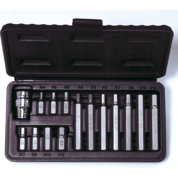 Bitslåda - KS TOOLS - 15 stycken - sexkant hane - Storlekar 4-5-6-7-8-10-12 mm
