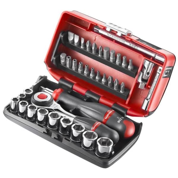Koffert med hylser og bits - FACOM - R.360NANO-U1 - 38 stk - 1/4 - 6 kanter