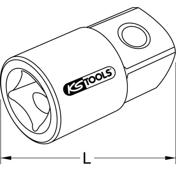Reducer för slagnyckel - KS Tools - 911.3897 - 1 st - Krom-vanadium - Matt satinfinish