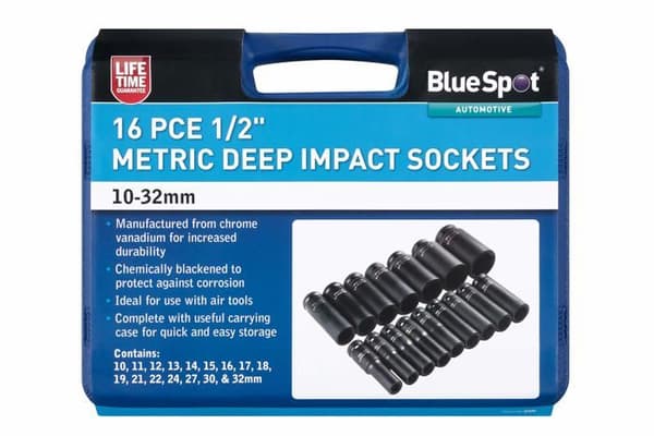 Spärr - hylsa Blue spot tools - 01550 - BlueSpot Tools Metriska slaghylsor 1/2" 10-32 mm