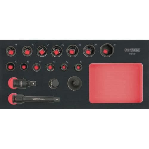 Slaghylsmodul - KSTOOLS - 713.1031 - 17 stycken - Svart - Laserskurna verktyg