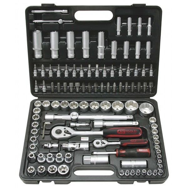 Låda med hylsor och bits F6 1/4'' - 1/2'' - KROMmatta - 108 st - KSTOOLS