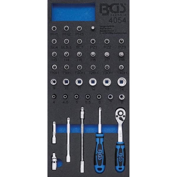 Hylsnyckelsats - BGS - 1-3 - 6,3 mm (1/4) - 13 Super Lock-hylsor - 1 vändbar spärr