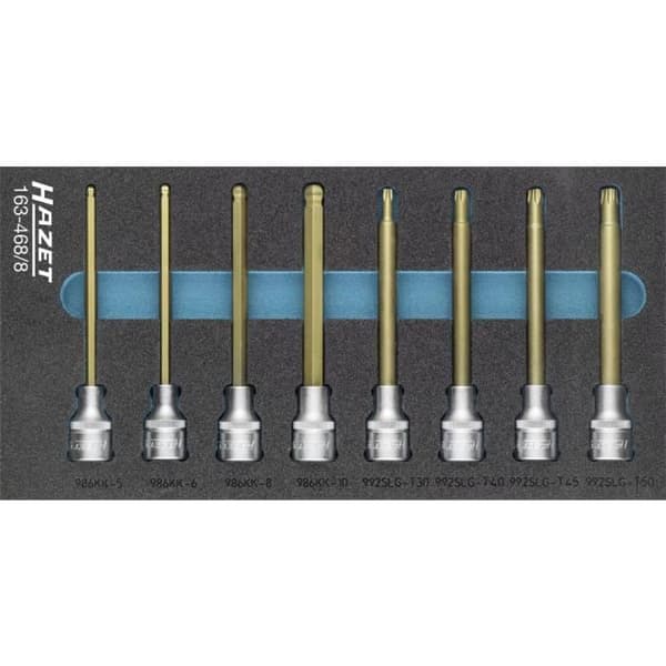 Hylssats - HAZET - 163-468-8 - 1 set - Hanhylsor - Kvalitetsverktyg