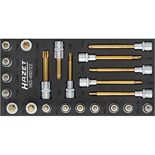 HAZET skruvmejseluttag - 12,5 mm fyrkantig - TORX® inre profil och manipuleringssäker TORX®