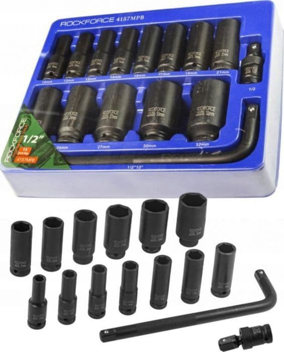 Douiller - Rockforce - RF-4157MPB - Spel av 1/2 tum 15 delar slagnoggar.