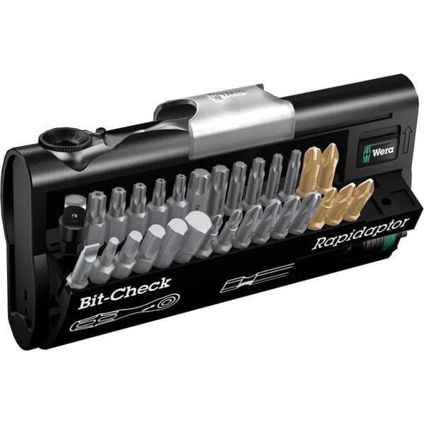 Sockelspärrsats - Wera - Minispärr - 28 bitar - Rapidaptor bitshållare - 870/1 adapter
