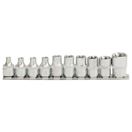 Rail för djuphylsor - ULTIMATE® - KS TOOLS 922.4024 - 10 hylsor - Krom vanadium - Satinfinish
