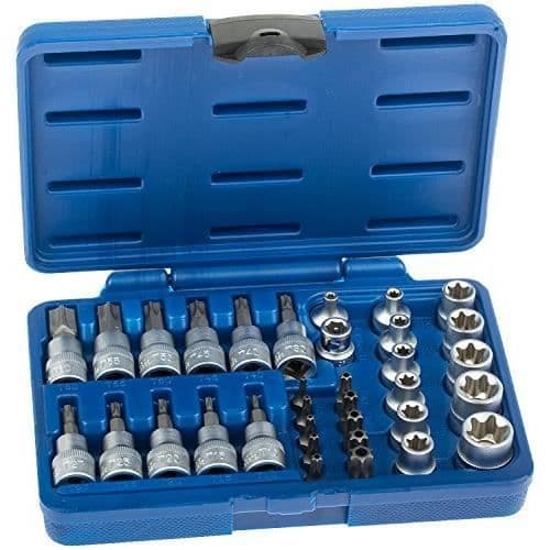 'A Nut Kit-TXSET34 Torx Socket Set 34 delar Muttrar Insatser Socket Set Bit Torx Socket Set Set inomhus utomhus