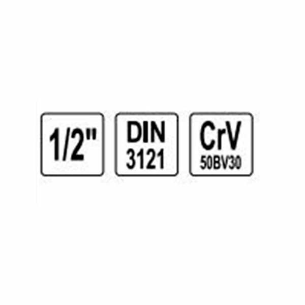 "Douilles - ändsnitt Yato - YT-1466 - Cannelerad hylsa 1/214 mm ()"