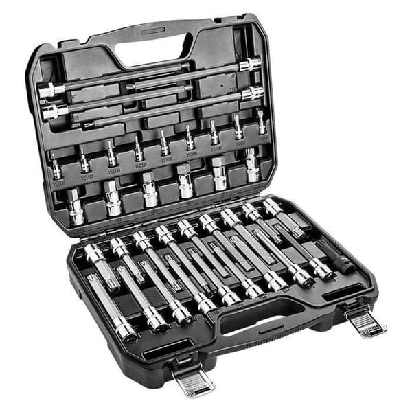 Box med hylsor och specialbitar 1/2 - 1/4 NEO TOOLS 08-710 38 stycken